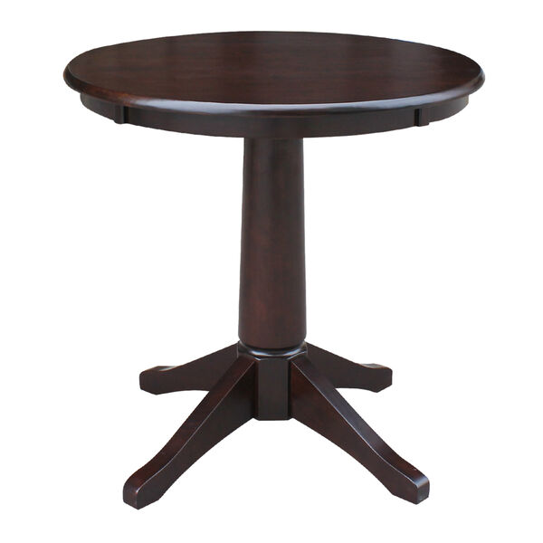 Rich Mocha 30-Inch Straight Pedestal Dining Table, image 1