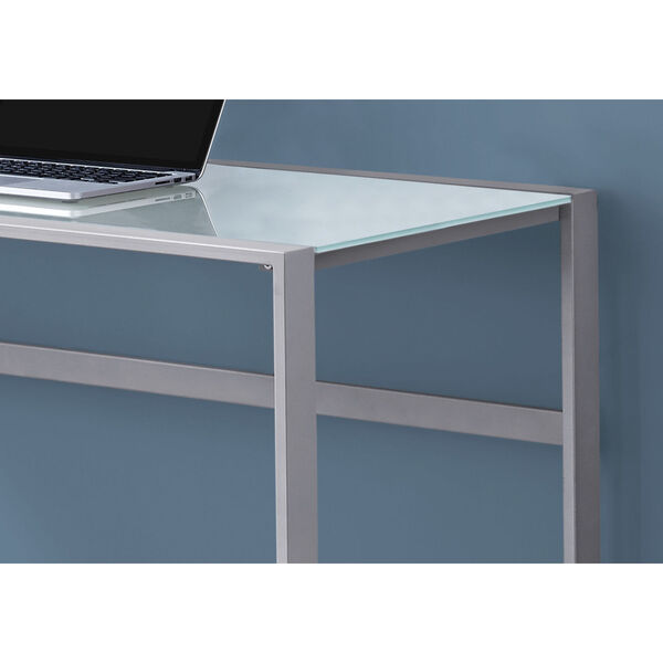 Silver and White 22-Inch Computer Desk, image 3