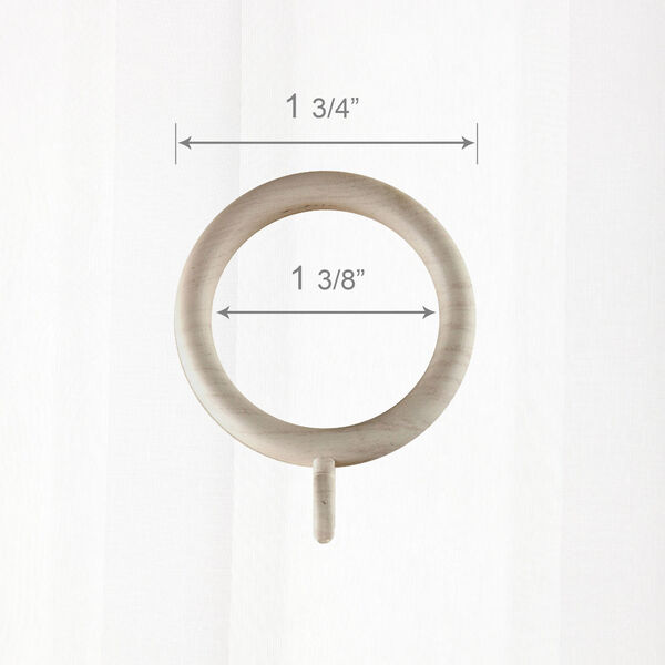 Pearl White Plastic Faux Wood Rings, image 3
