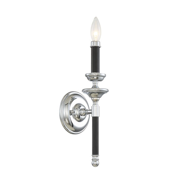 Davidson Black and Chrome One-Light Wall Sconce, image 4