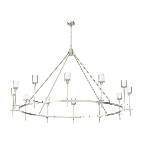 Salita Polished Nickel 12-Light Chandelier with Clear Crystal, image 1