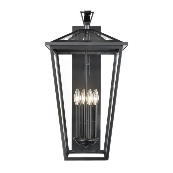 Main Street Black Four-Light Outdoor Wall Sconce, image 1
