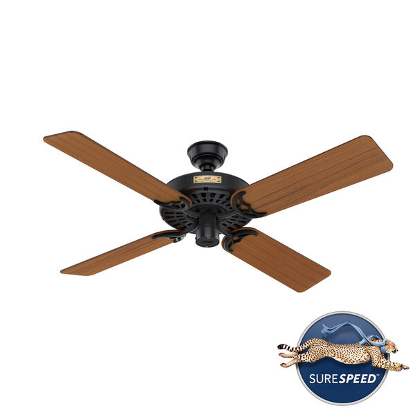 Original Black and Teak 52-Inch Adjustable Ceiling Fan, image 4