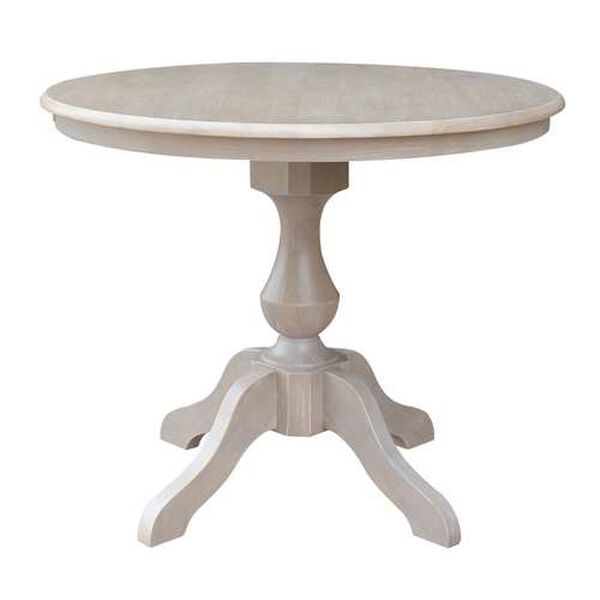 Parawood III Washed Gray Clay Taupe 36-Inch  Round Top Pedestal Table with Two Chairs, image 3