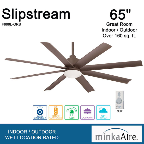Slipstream Oil Rubbed Bronze 65-Inch Ceiling Fan, image 9