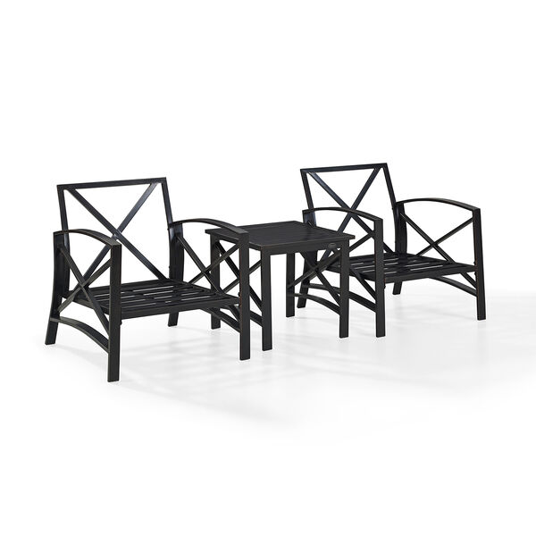 Kaplan 3 Piece Outdoor Seating Set With Mist Cushion - Two Chairs, Side Table, image 4
