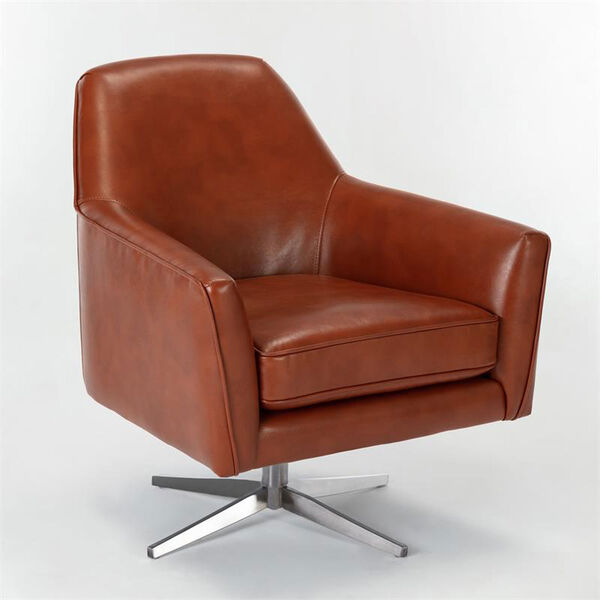Phoenix Caramel Leather Gel Swivel Armchair, image 1