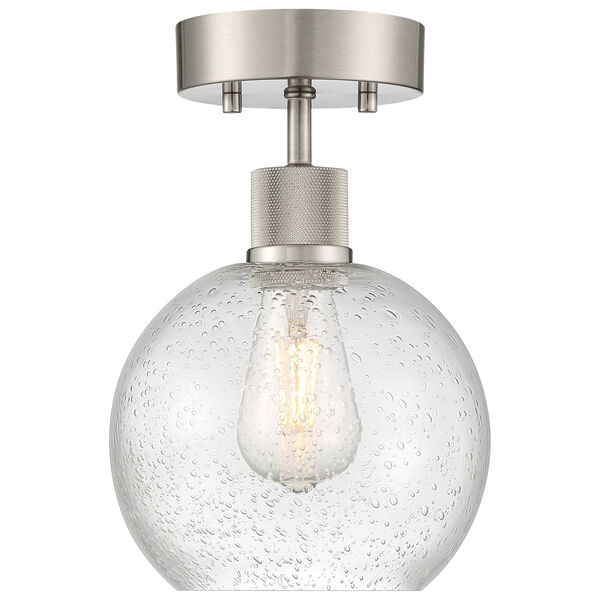 Port Nine Silver One-Light LED Semi-Flush with Clear Glass, image 2