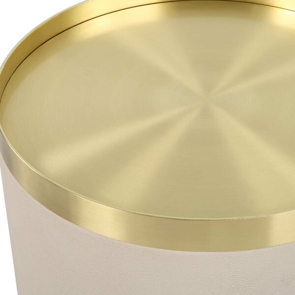 Brushed Brass White Circuit End Table, image 3