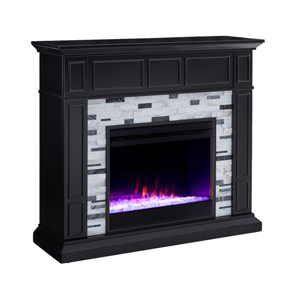 Drovling Black Marble Electric Fireplace, image 5