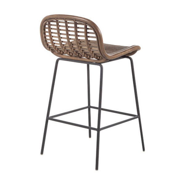 Jake Matte Gray and Rattan 25-Inch Counter Stool, image 4