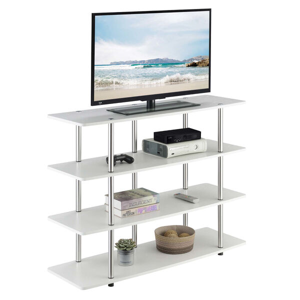 Designs2Go White Highboy Four-Tier TV Stand, image 3