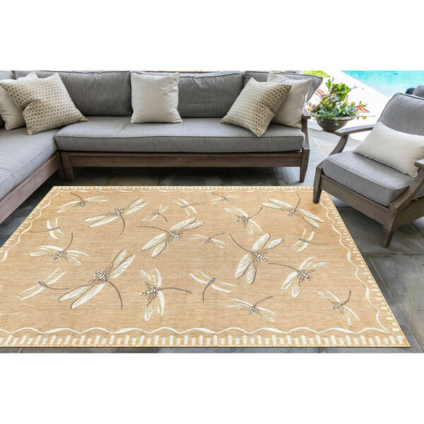 Carmel Silver Rectangular 4 Ft. 10 In. x 7 Ft. 6 In. Dragonfly Outdoor Rug, image 3