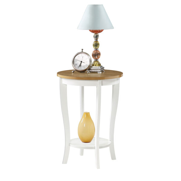 American Heritage Driftwood and White 18-Inch Round End Table, image 3