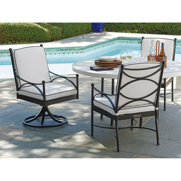 Pavlova Graphite and White Swivel Rocker Dining Chair, image 3