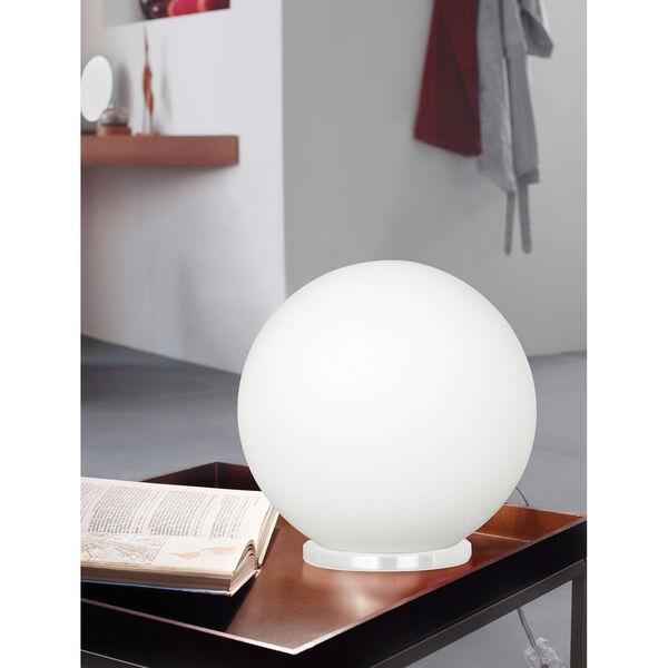 Rondo White One-Light Table Lamp with Opal Frosted Glass Shade, image 4