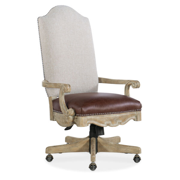 Castella Brown and Beige Tilt Swivel Chair, image 1