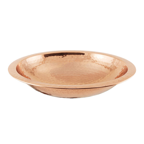 Hammered Copper Bowl w/ Rim, image 1