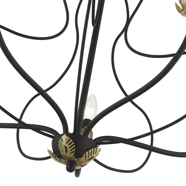 Katarina Black with Antique Brass Accents Five-Light Chandelier, image 6