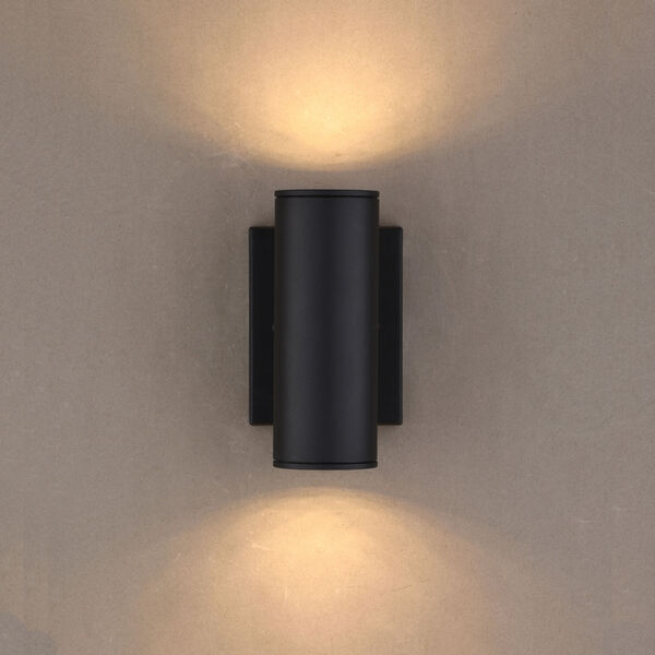 Chiasso Textured Black Eight-Inch Two-Light LED Outdoor Wall Sconce, image 5