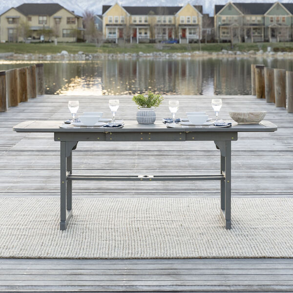 Gray Wash 35-Inch Extendable Outdoor Dining Table, image 5