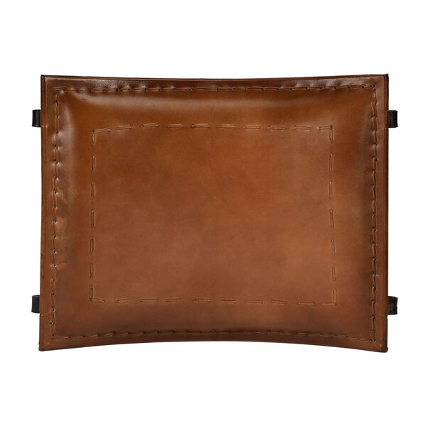 Melton Brown Leather Stool, image 2