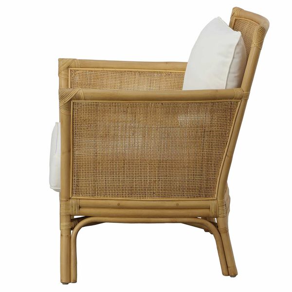 Pacific Natural and White Rattan Armchair, image 5
