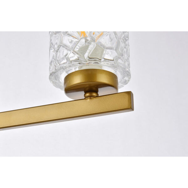 Cassie Brass and Clear Shade Five-Light Bath Vanity, image 6