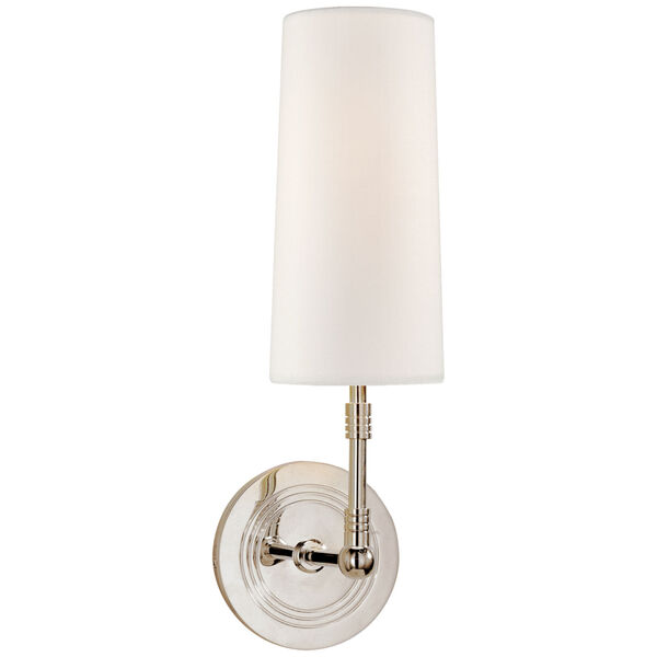 Ziyi Sconce in Polished Nickel with Linen Shade by Thomas O'Brien, image 1
