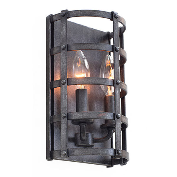 Townsend Vintage Iron 6.5-Inch High Two-Light Wall Sconce, image 1