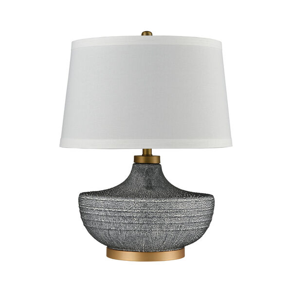 Damascus Blue Bubble Glaze and Matte Brushed Gold One-Light Table Lamp, image 2