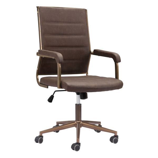 Auction Espresso and Bronze Office Chair, image 1