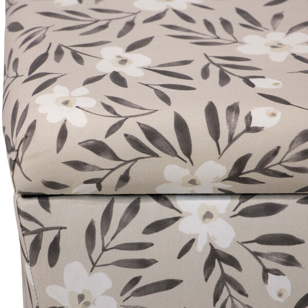 Fiona Floral Natural 19-Inch Storage Ottoman, image 4