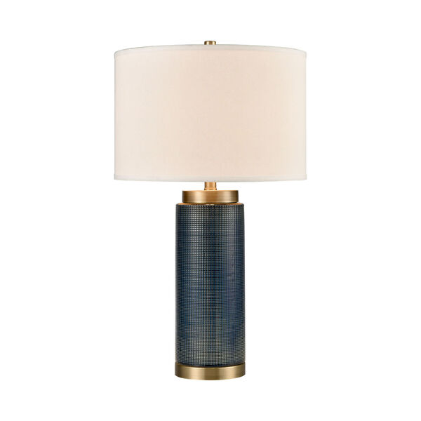 Concettas Blue Navy Blue Antique Brass One-Light Table Lamp, image 1