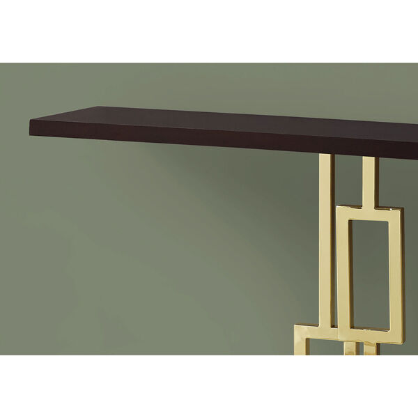 Cappuccino and Gold 12-Inch Accent Table, image 3
