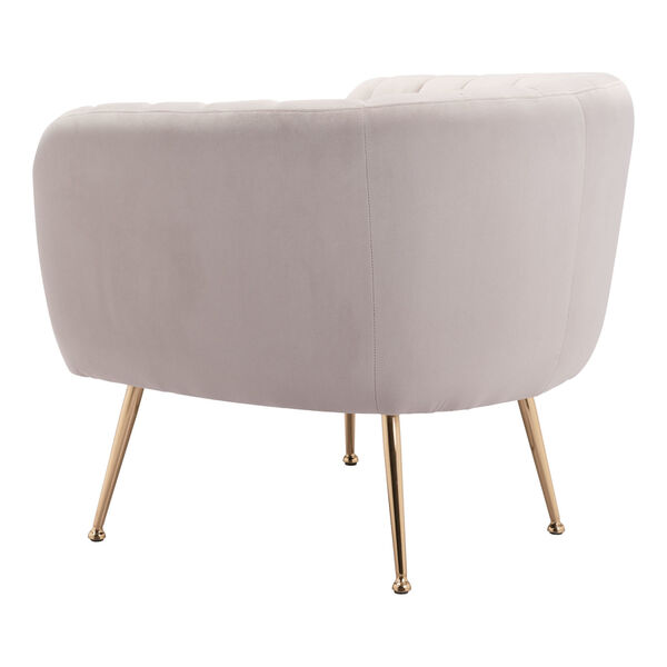 Deco Beige and Gold Accent Chair, image 6
