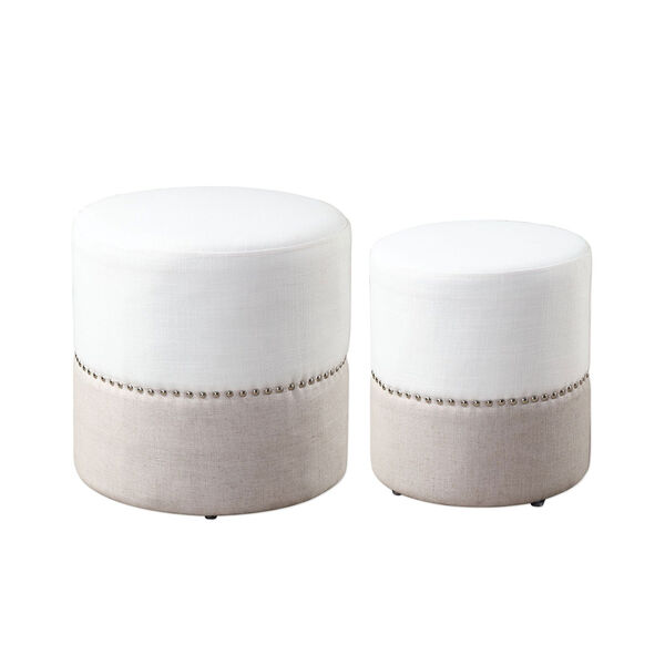 Tilda Two-Toned Nesting Ottomans, Set of Two, image 1