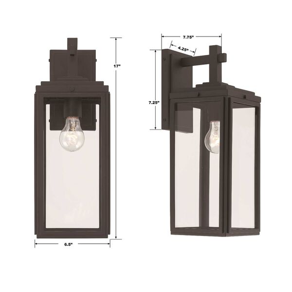 Byron Matte Black One-Light Seven-Inch Outdoor Wall Mount, image 3