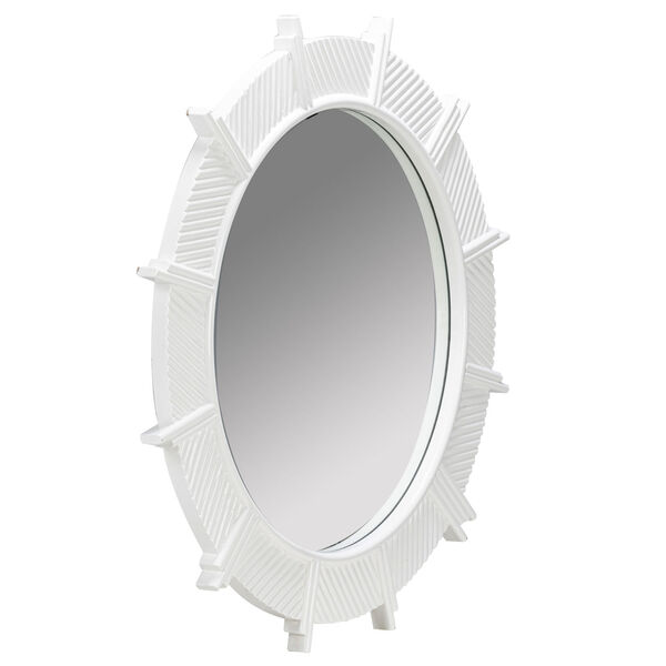Shanna Glossy White 32-Inch x 32-Inch Wall Mirror, image 3