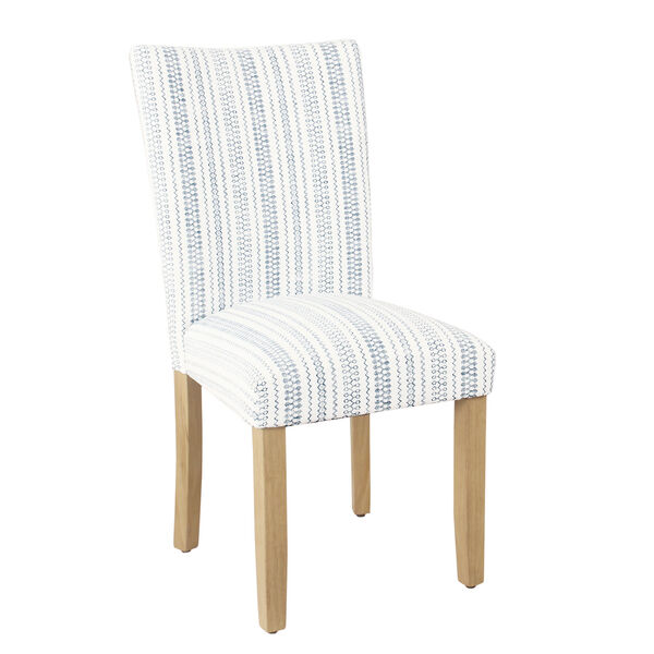 Classic Parsons Blue and Natural Striped Dining Chair, Set of 2, image 3