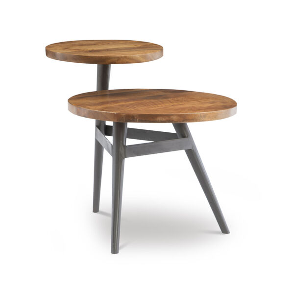 Harper Natural and Gun Metal Two Tiered Side Table, image 1