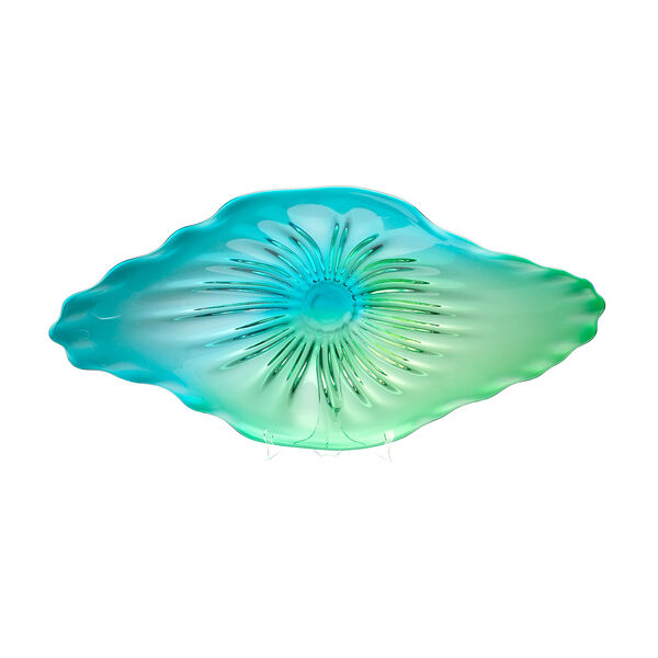 Turquoise Art Glass Plate, image 1