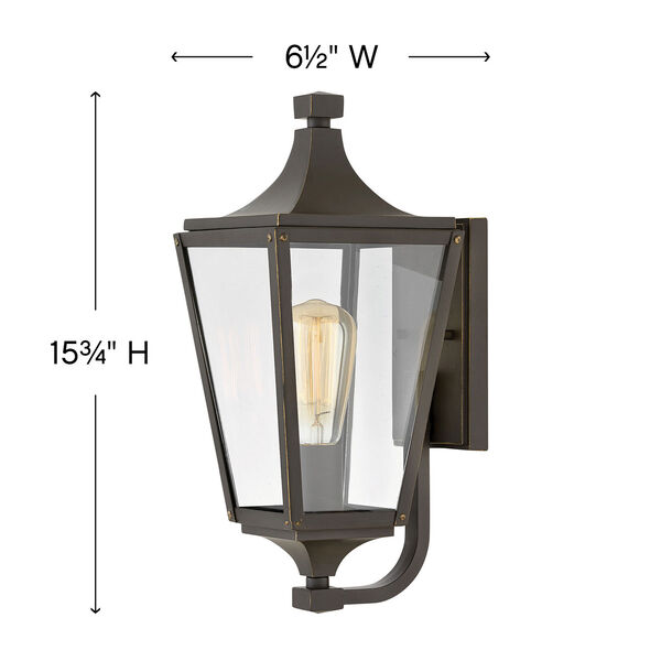 Jaymes Oil Rubbed Bronze One-Light Outdoor Small Wall Mount, image 8