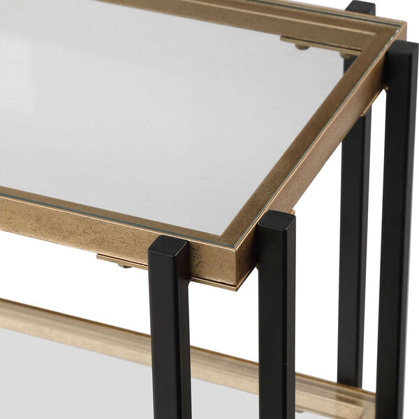 Kentmore Black and Brushed Gold 54-Inch Console Table, image 7