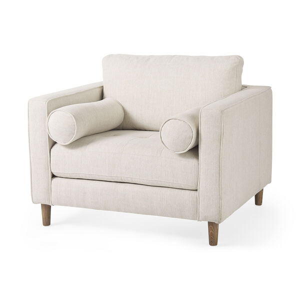 Loretta Cream Arm Chair with Two Bolster Cushions, image 1