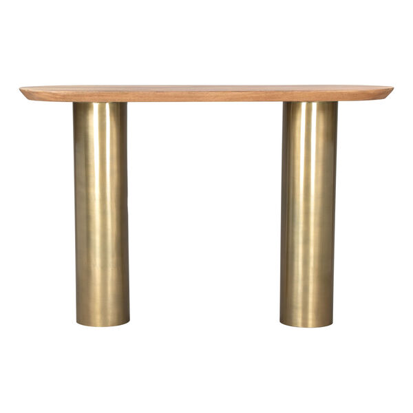 Vuite Natural and Antique Brass Console Table, image 5