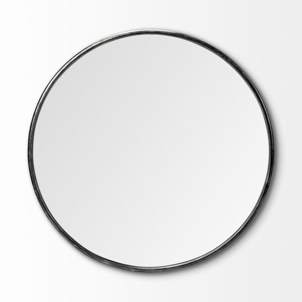 Piper Black Round Wall Mirror, image 2