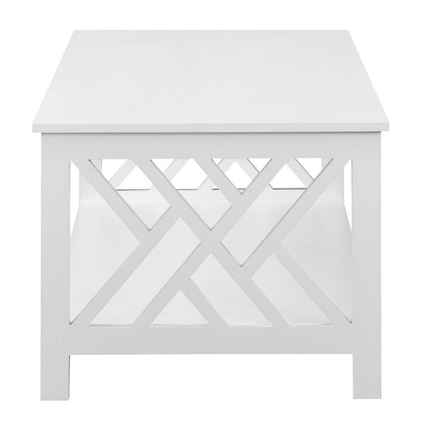 Titan White Coffee Table with Shelf, image 4
