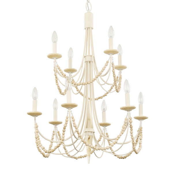 Brentwood Country White 10-Light 2 Tier Chandelier, image 3