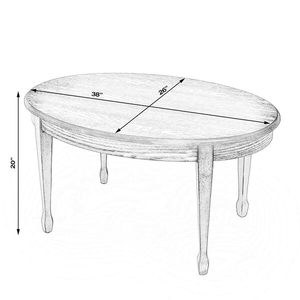 Clayton Cherry Oval Wood Coffee Table, image 3